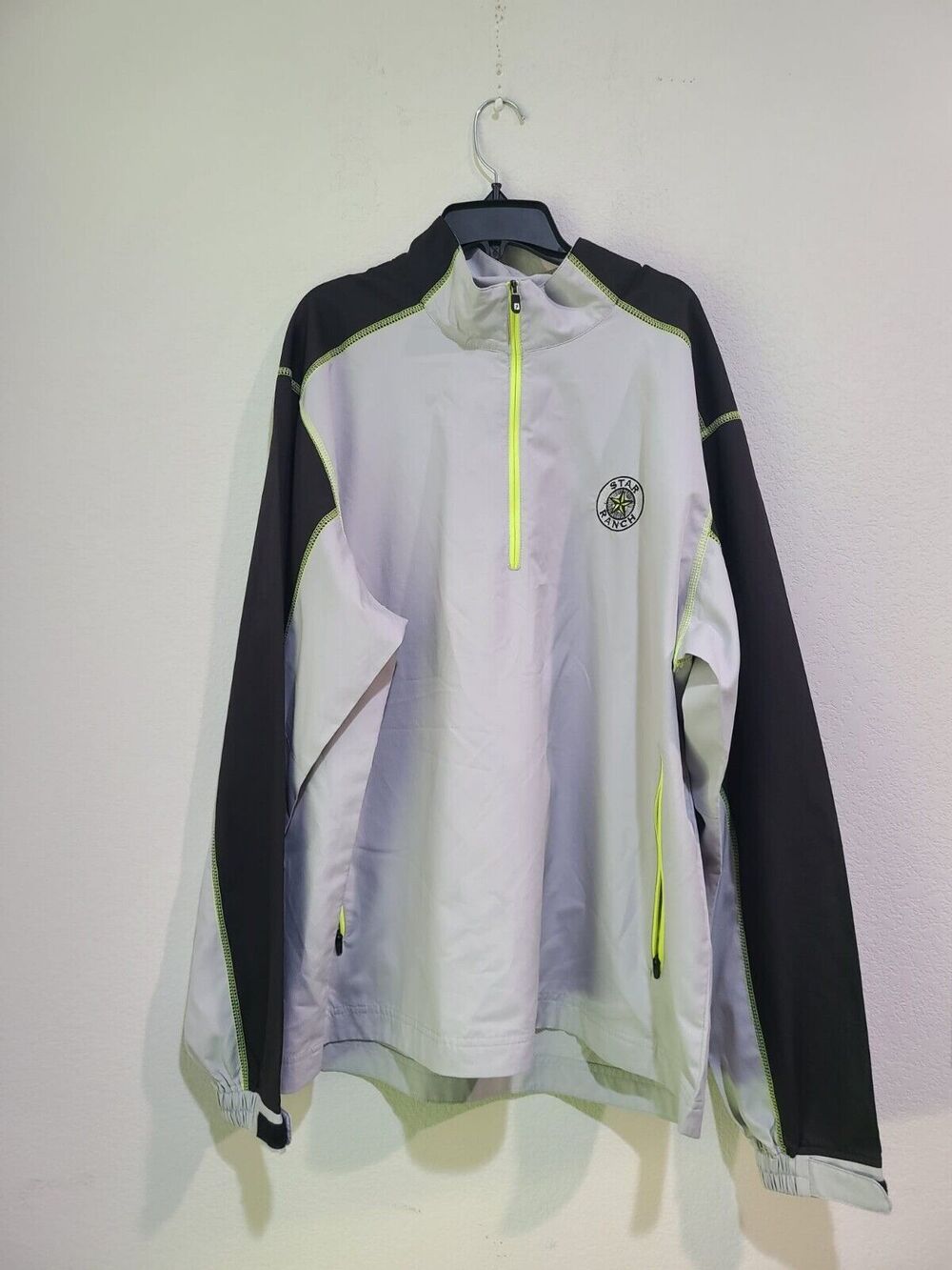 Footjoy Men’s Quarter Zip Windbreaker Pullover Jacket Sz L Star Ranch Logo
